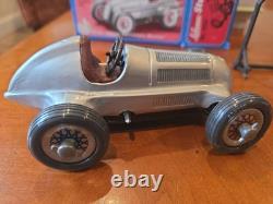 Vintage Schuco Studio 1050 Mercedes Grand Prix Wind Up Tin Toy Car Box Tools etc
