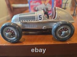 Vintage Schuco Studio 1050 Mercedes Grand Prix Wind Up Tin Toy Car Box Tools etc