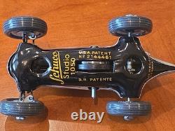 Vintage Schuco Studio 1050 Mercedes Grand Prix Wind Up Tin Toy Car Box Tools etc