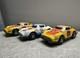 Vintage Set Of 3 Tin Toys Porsche Cars Sport Toy Tin Toy Cars