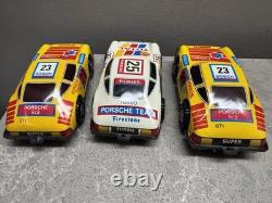 Vintage Set Of 3 Tin Toys Porsche Cars Sport Toy Tin Toy Cars