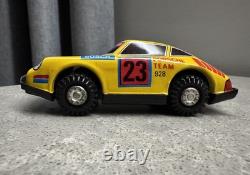 Vintage Set Of 3 Tin Toys Porsche Cars Sport Toy Tin Toy Cars