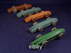 Vintage Shop Box of 10 Tin race car Penny Toys, Bluebird, Golden Arrow Wells