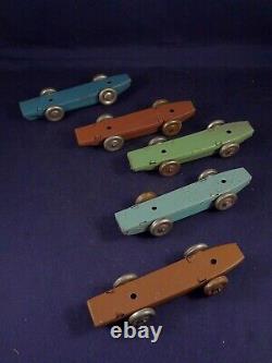 Vintage Shop Box of 10 Tin race car Penny Toys, Bluebird, Golden Arrow Wells