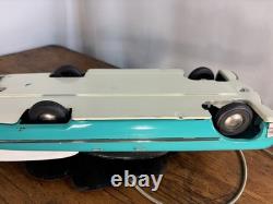 Vintage Soviet USSR Metal Toy Car Teal Green Cadillac-Style 11.5 Working
