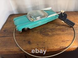 Vintage Soviet USSR Metal Toy Car Teal Green Cadillac-Style 11.5 Working