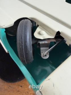 Vintage Soviet USSR Metal Toy Car Teal Green Cadillac-Style 11.5 Working