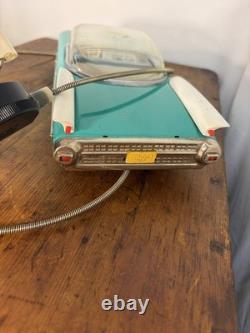 Vintage Soviet USSR Metal Toy Car Teal Green Cadillac-Style 11.5 Working