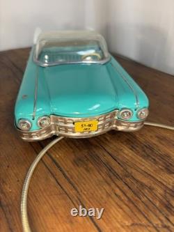 Vintage Soviet USSR Metal Toy Car Teal Green Cadillac-Style 11.5 Working