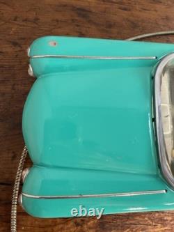 Vintage Soviet USSR Metal Toy Car Teal Green Cadillac-Style 11.5 Working