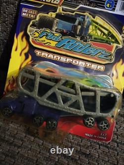 Vintage Speed Freaks Cars Flat Riderz Transporter Die Cast Metal Toys Ja-Ru 3495