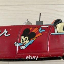 Vintage Super Mouse Tin Toy Mighty Mouse X-5 Mga Convertible Car Ichiko Japan