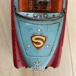 Vintage Super Mouse Tin Toy Mighty Mouse X-5 Mga Convertible Car Ichiko Japan