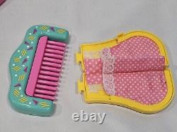 Vintage Sweet Secrets Galoob Glamour To Go Vanity Set Mirror Brush Car Comb Baby