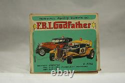 Vintage Taiyo Battery Powered Bump'N Go F. B. I. Godfather Car c1960