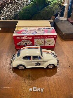 Vintage Taiyo Herbie VW Beetle Bump N Go Toy Car Japan In box Love Bug Disney