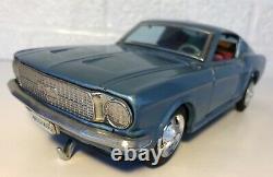 Vintage Taiyo Tin Ford Mustang Very Clean W Box Japan Bump N Go Toy Car Battery