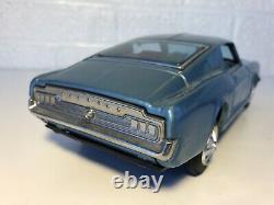 Vintage Taiyo Tin Ford Mustang Very Clean W Box Japan Bump N Go Toy Car Battery