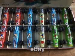 Vintage Telsada Toys Trade Box Grand Prix Circuit Racers With 12 Racing Cars