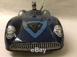 Vintage Tin Alps Batmobile Friction Toy Sports Car Japan 60's Rare
