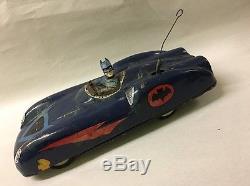 Vintage Tin Alps Batmobile Friction Toy Sports Car Japan 60's Rare