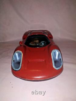 Vintage Tin And Plastic Friction Model Toy Car Porche Bandai Japan Old 1960