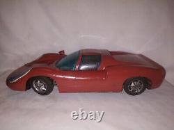 Vintage Tin And Plastic Friction Model Toy Car Porche Bandai Japan Old 1960