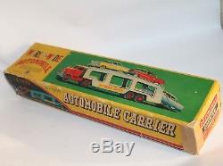 Vintage Tin Automobile Carrier GMC, SSS made in Japan, 16 4/5 inch & 3 Tin Cars