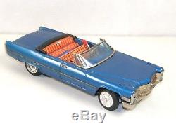 Vintage Tin Bandai Blue Cadillac Gear Shift Car Japan Battery Operated Toy