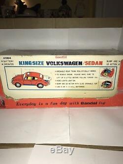 Vintage Tin Car Bandai 1958 King Size Volkswagen 15 Sedan