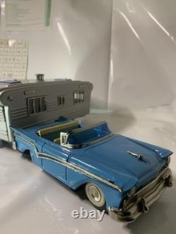 Vintage Tin Friction Cars N Trailer Haji And Sss Japan 1960