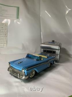 Vintage Tin Friction Cars N Trailer Haji And Sss Japan 1960