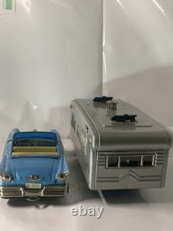 Vintage Tin Friction Cars N Trailer Haji And Sss Japan 1960