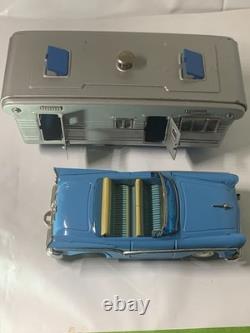 Vintage Tin Friction Cars N Trailer Haji And Sss Japan 1960