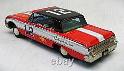 Vintage Tin Friction Ford Stock Car Racer Champion 12 365 HP Made in Japan