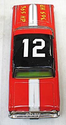 Vintage Tin Friction Ford Stock Car Racer Champion 12 365 HP Made in Japan