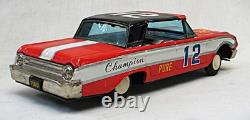 Vintage Tin Friction Ford Stock Car Racer Champion 12 365 HP Made in Japan