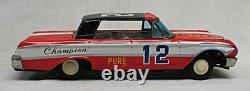 Vintage Tin Friction Ford Stock Car Racer Champion 12 365 HP Made in Japan