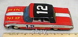 Vintage Tin Friction Ford Stock Car Racer Champion 12 365 HP Made in Japan