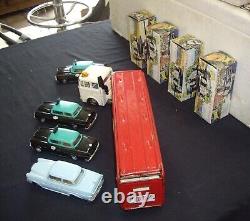 Vintage Tin Friction Mercedes Actros 4 Car Carrier (european Delivery Program)