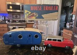Vintage Tin House Trailer Camper and Car Japan With Original Box SSS S-1051