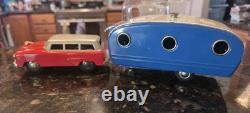 Vintage Tin House Trailer Camper and Car Japan With Original Box SSS S-1051