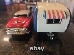 Vintage Tin House Trailer Camper and Car Japan With Original Box SSS S-1051