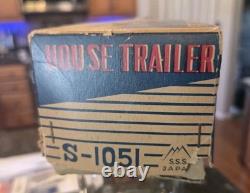 Vintage Tin House Trailer Camper and Car Japan With Original Box SSS S-1051