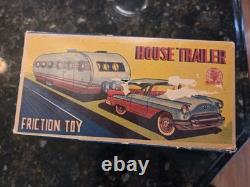 Vintage Tin House Trailer Camper and Car Japan With Original Box SSS S-1051