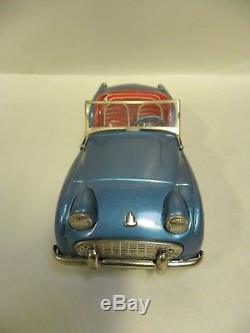 Vintage Tin Litho Bandai Japan Friction Triumph TR3 Toy Model Car With Box (A95)