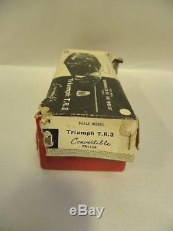 Vintage Tin Litho Bandai Japan Friction Triumph TR3 Toy Model Car With Box (A95)