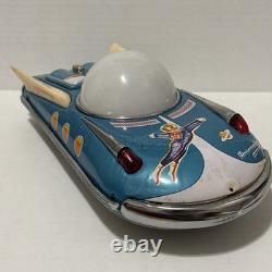 Vintage Tin Litho Battery Operated Universe Car Original Box Made In China WORKS