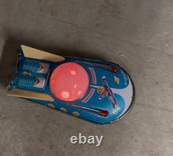 Vintage Tin Litho Battery Operated Universe Car Original Box Made In China WORKS