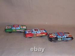 Vintage Tin Litho Lithograph Friction Car Lot England Italy France Madein Japan